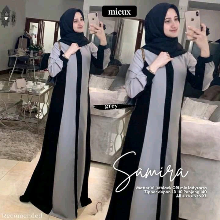 Abaya arab terbaru-gamis hitam remaja kekinian - dress remaja -dress muslimah terbaru-gamis syari kekinian-abaya garis1 silver