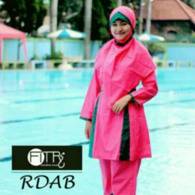 Baju renang muslimah parasut merk fitri, model setelan