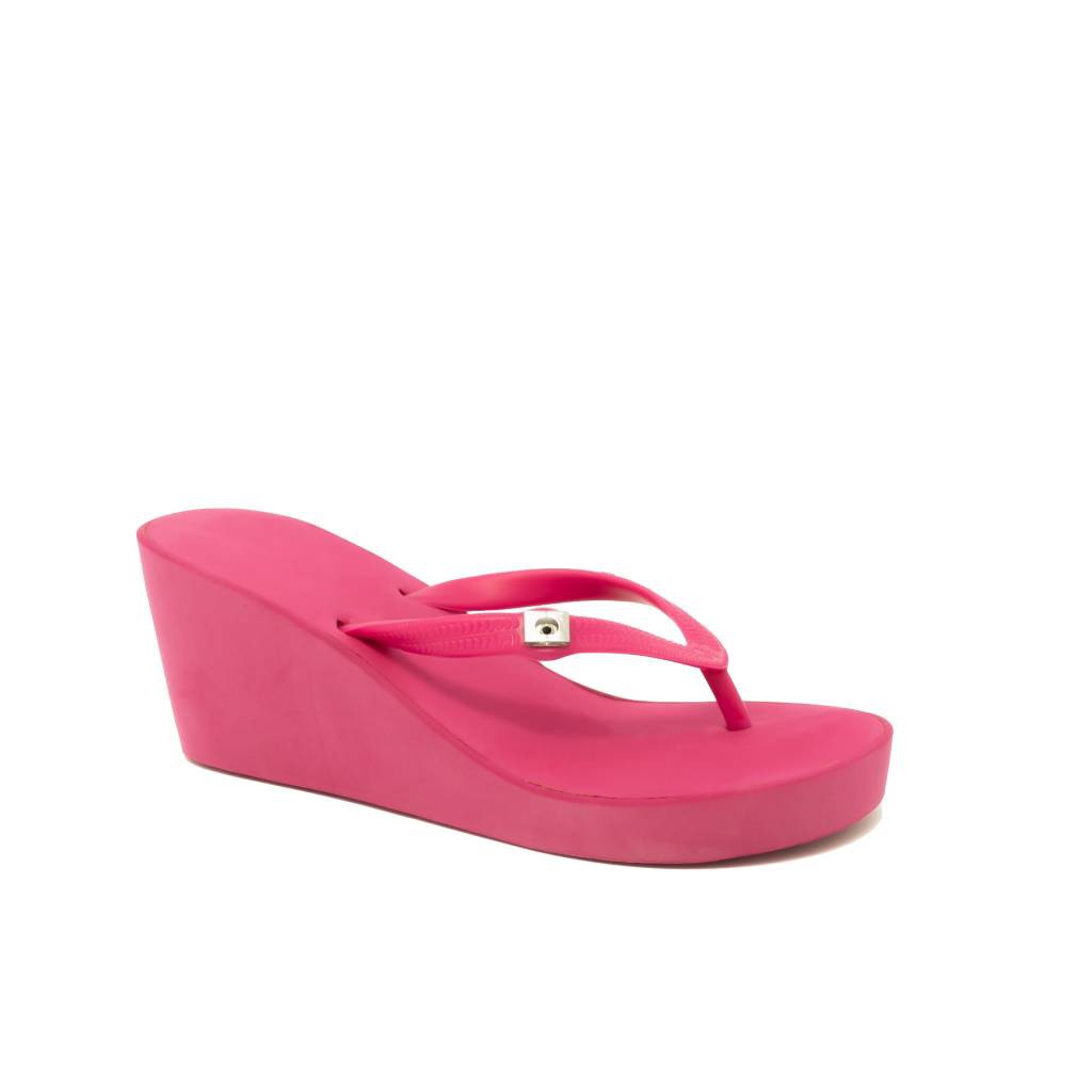 Popits Wedges 7cm Fuschia Sandal Wanita Original