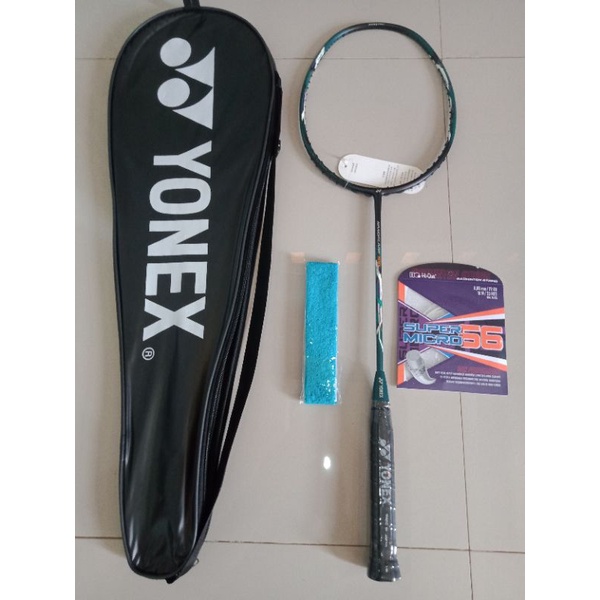 RAKET BADMINTON MURAH CARBON SENAR GRIP TAS  PAKET KOMPLIT BONUS PASANG SENAR