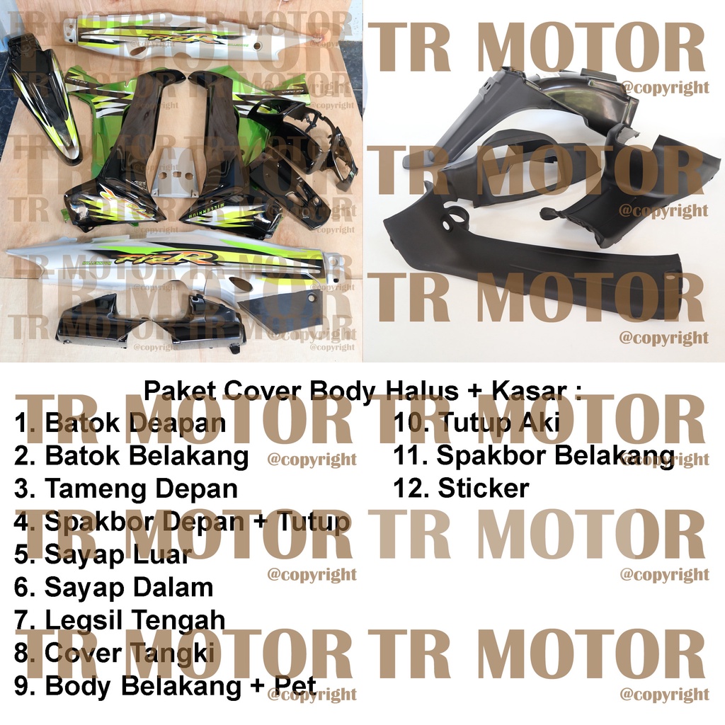 Cover Body Fizr F1zr Millenium Hijau Full Set Halus Cover Bodi Yamaha Fiz r