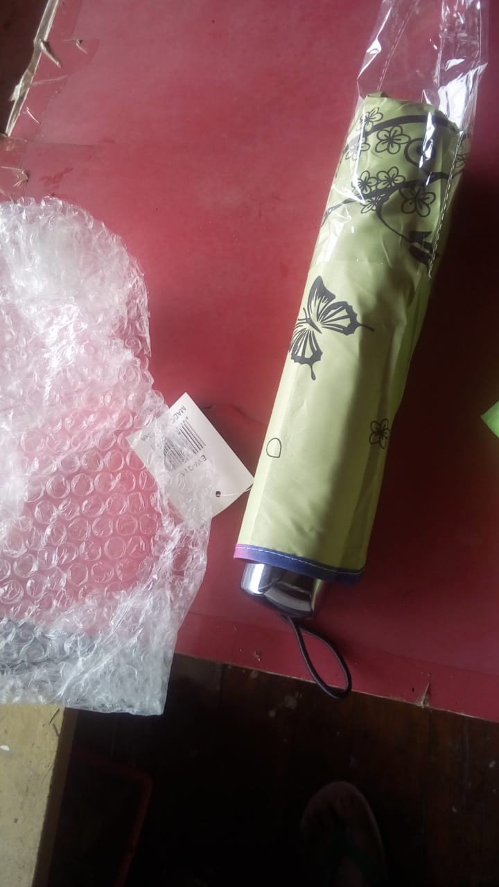 Payung Fancy Lipat 4 Corak Kupu & Daun Merk Osaka Bw014