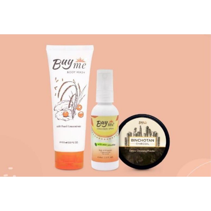 Paket Resep Ajaib - Buy Me Bodywash 1 pcs + Binchotan Charcoal 1 pcs + Sunscreen Spray 1 pcs