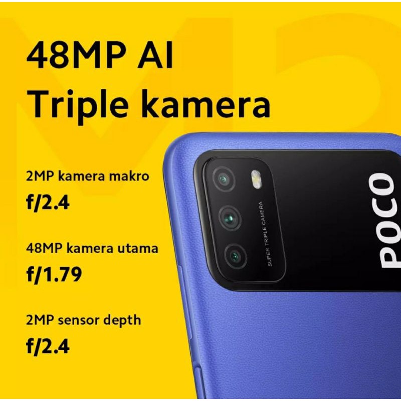 POCO M3 Ram 4GB/64GB & 6GB/128GB Garansi Resmi TAM-3