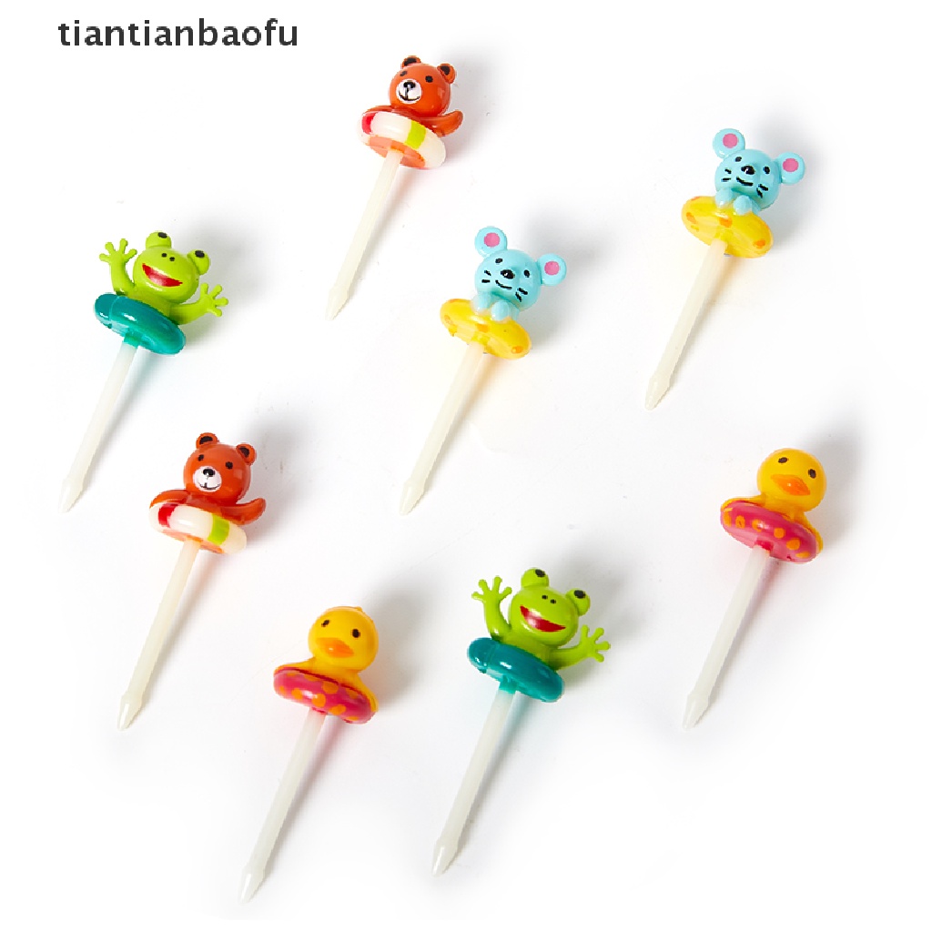 8pcs Garpu Buah / Kue Bentuk Kartun Hewan