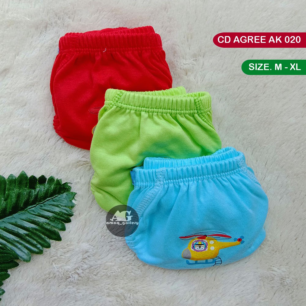[ 3 pcs ] - CD AGREE ANAK LAKI-LAKI AK 020 | Celana Dalam Anak Cowok | 1 Box | Warna Motif Sablon Random