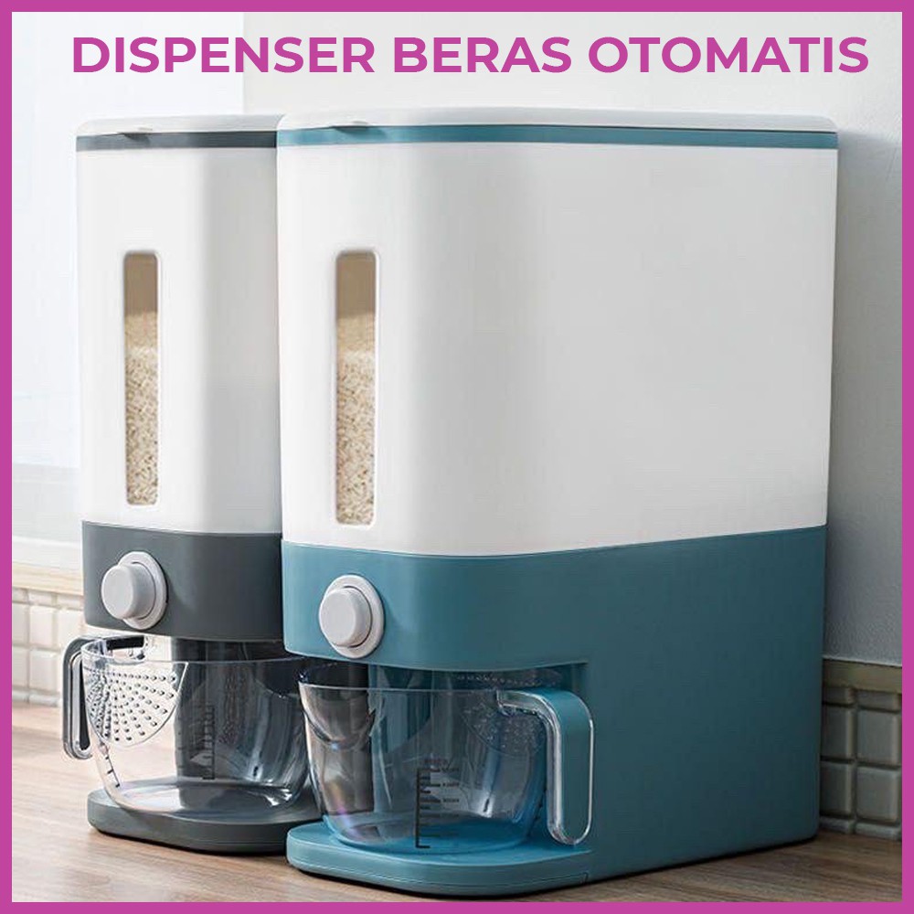 Mini Dispenser Beras 12 L Otomatis Dispenser Tempat Penyimpanan Beras/kacang-kacangan Berkualitas