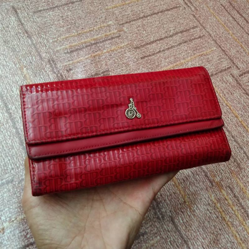 Dompet BEANPOLE Authentic Original Long Wallet Branded Preloved Second Patent Leather Emboss