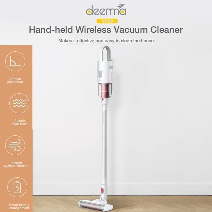 Deerma Vc20 Plus Wireless Vacuum Cleaner Stick Ultra Quite 5500Pa - Garansi Resmi