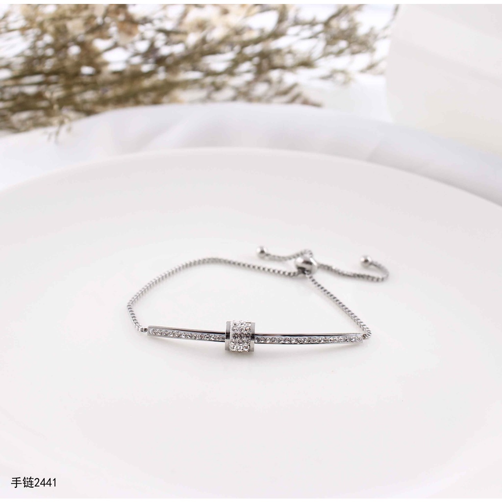 Gelang Serut Titanium Terbaru Permata Perhiasan Fashion 2441