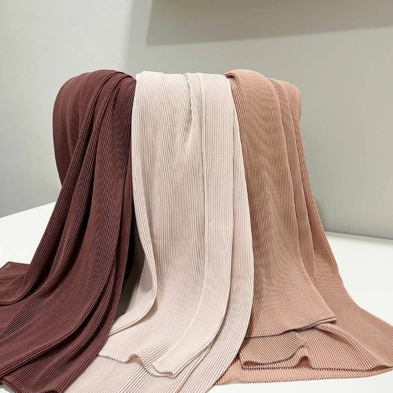Hijab PASHMINA Plisket premium Full PLEATED SHAWL Lidi Pashmina Terlaris-5