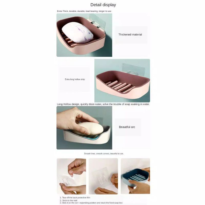 mrcaisen Kotak tempat sabun double layer bar soap shower sponge cuci piring