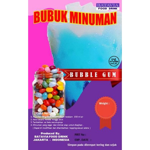 

BUBUK MINUMAN 1KG/1000GRAM RASA BUBBLE GUM/SERBUK MINUMAN ANEKA RASA/BUBUK MINUMAN KEKINIAN/BUBUK POWDER DRINK/POWDER MINUMAN BUBUK/MINUMAN KEKINIAN/BUBUK MINUMAN BOBA/BUBUK BOBA MINUMAN/MINUMAN KEKINIAN