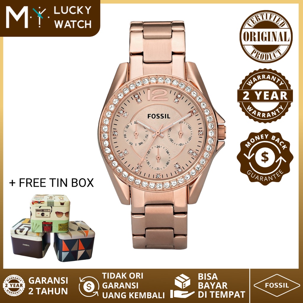 [ Garansi 2 Thn - Original ] Jam Tangan Wanita ES2811 Riley Multifunction Perempuan ES 2811