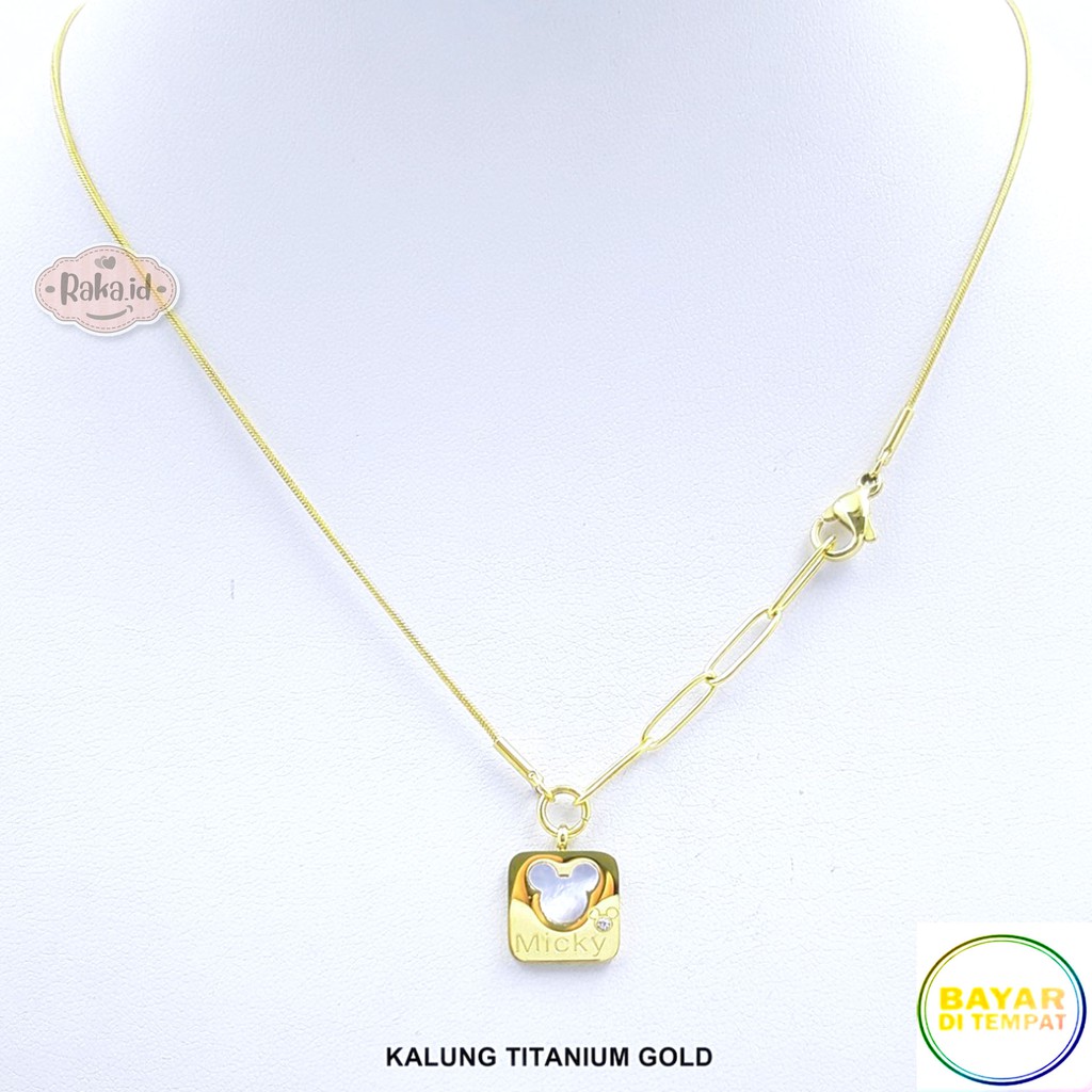 RAKA Acc - Kalung Wanita Kalung Titanium Plat Mickey Perhiasan Cantik Wanita Berkualitas 567