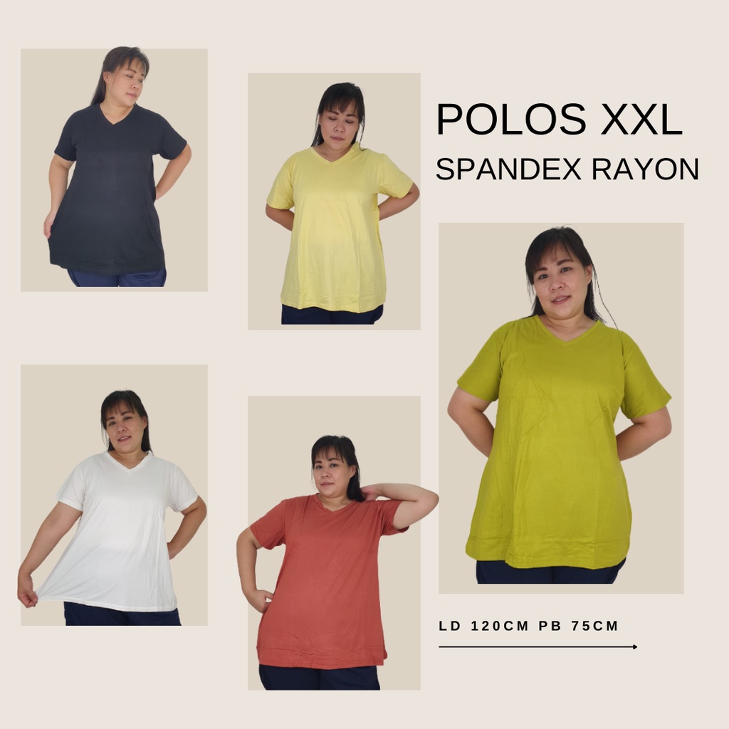 PMC kaos ld120cm polos vneck rayonspandex XXL 5530
