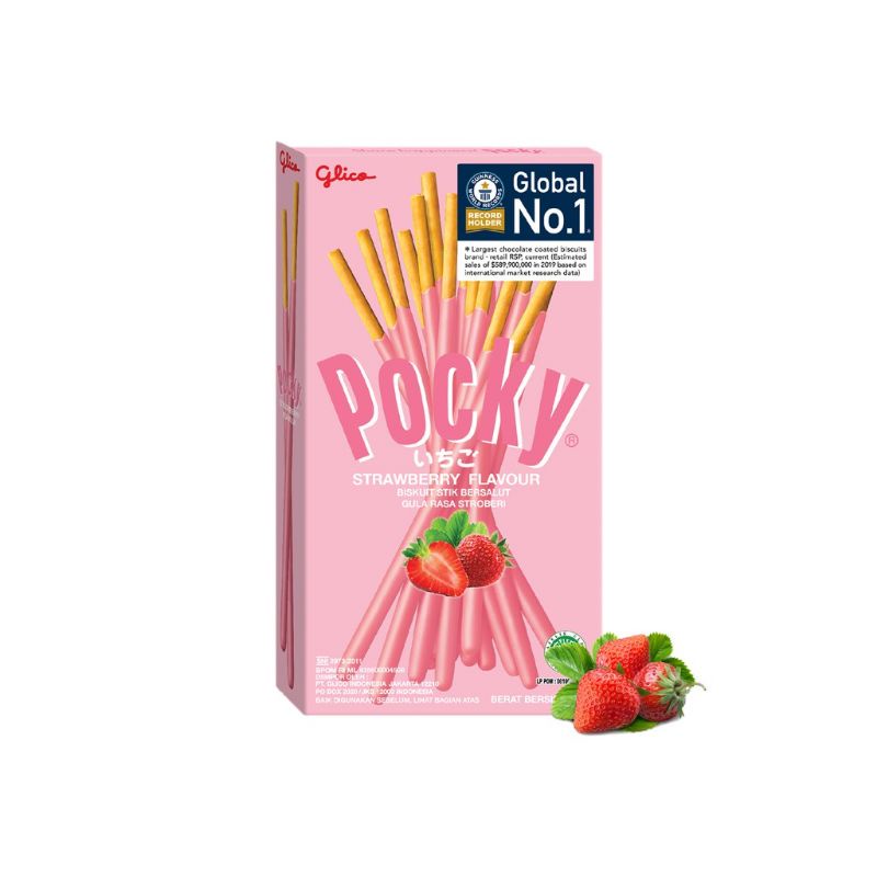 

Glico Pocky Regular - Biskuit Stik Salut Krim Stroberi