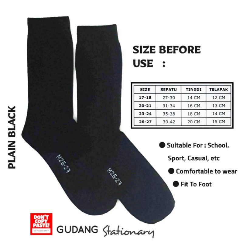 Kaos Kaki Anak Sport School Hitam MELODY