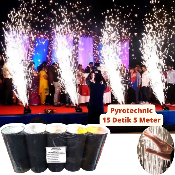 Kembang Api Panggung Pyrotechnic Indoor Stage Fountain Firework Show Pesta Konser Tinggi 5 Meter