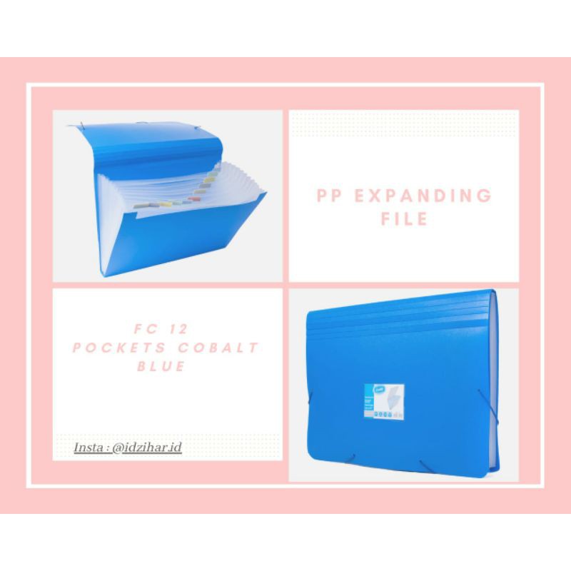 

PP Expanding File FC 12 Pockets Cobalt Blue