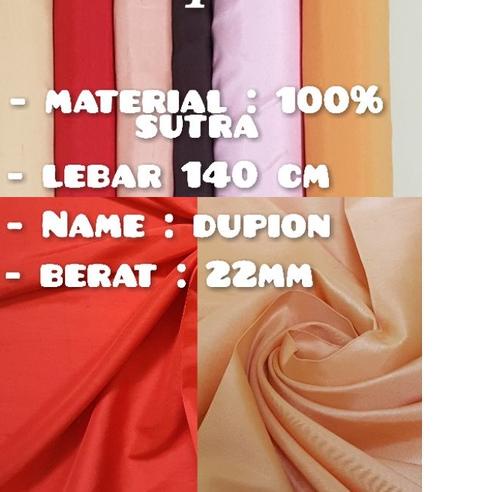 ➯ kain sutra asli 100% kain sutra polos dupion silk fabric ✩