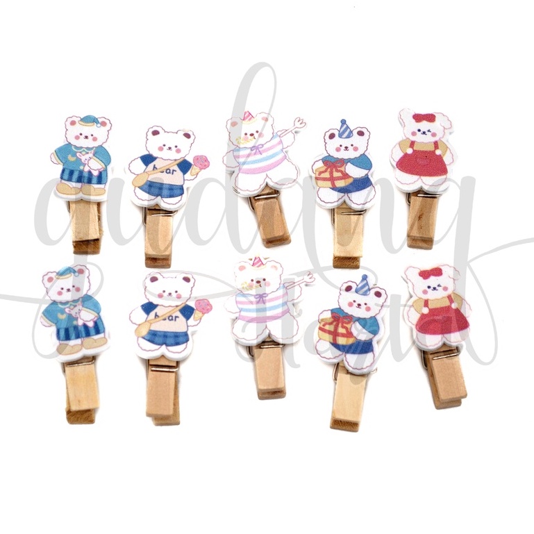 Wooden Clip Party Bear Penjepit Foto Kertas Beruang Pesta GH 310053