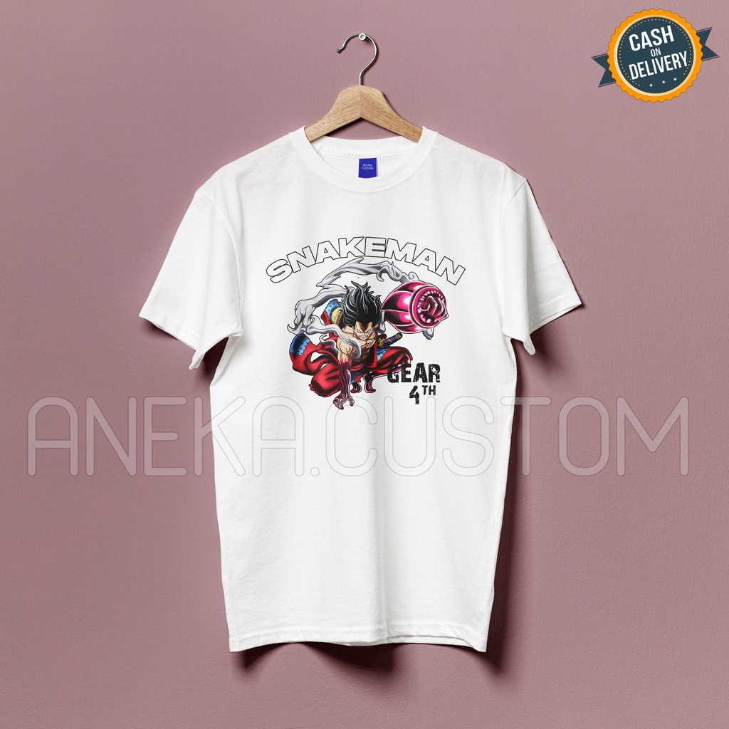 KAOS ANIME ONE PIECE LUFFY / KAOS DISTRO ANIME LUFFY GEAR 4 / TSHIRT ONE PIECE LUFFY SNAKEMAN