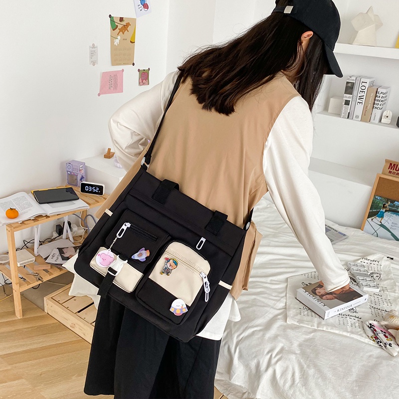 WYK127 Tas Bahu Selempang Sekolah Simple Messenger Impor TKM