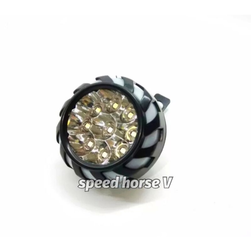 Lampu tembak sorot Led Bracket spion 9mata model spiral dengan angel Eye5 mode