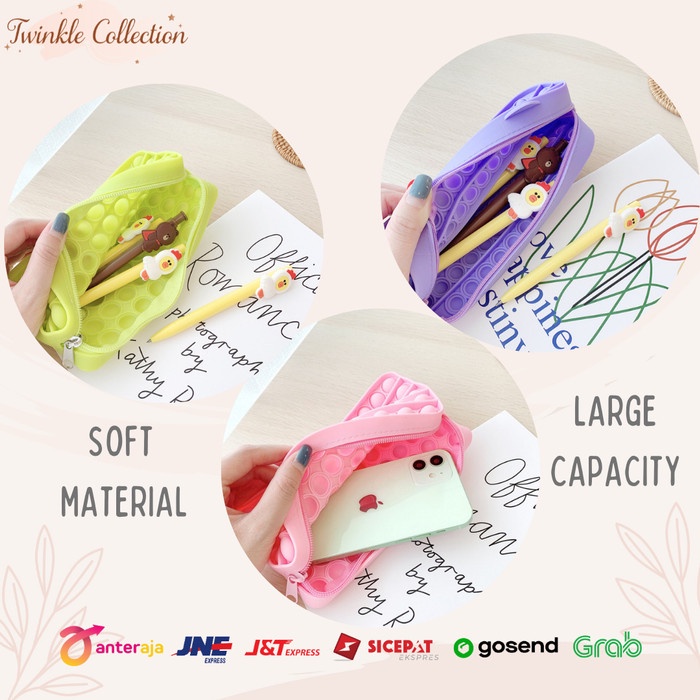 

Cantik Kotak Pensil Pop It Pencil Case Tempat Penyimapan Pencil Popit Rainbow Promo