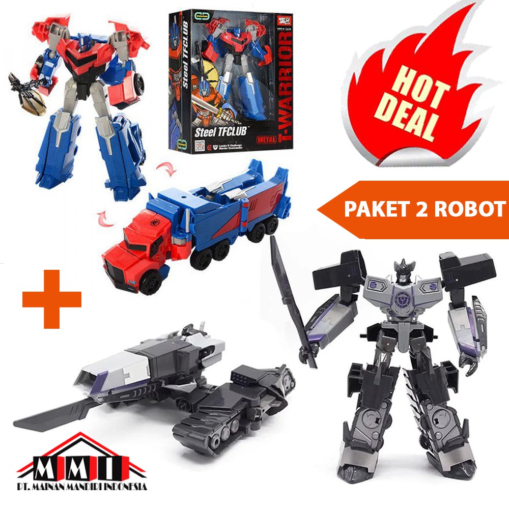 PAKET 2 ROBOT Transformers Oprimus Prime Dan Megatron Seri Kartun Weijiang Shopee Indonesia