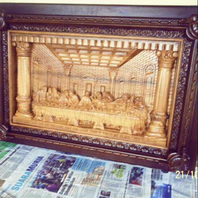 Perjamuan suci kudus jesus kayu jati