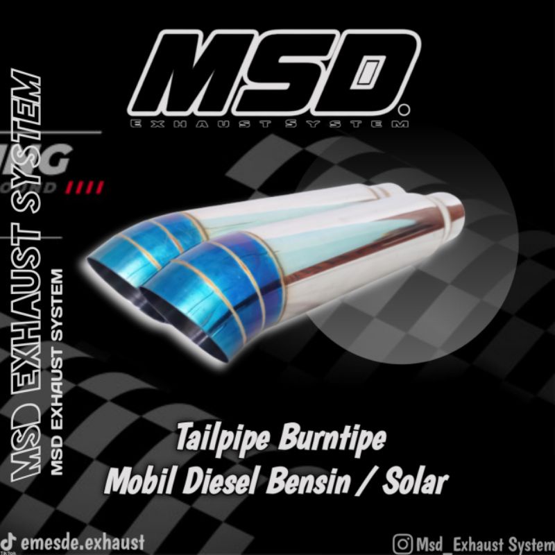 Tailpipe + Resonator Msd Knalpot Mobil Diesel Pajero Innova Fortuner Dll