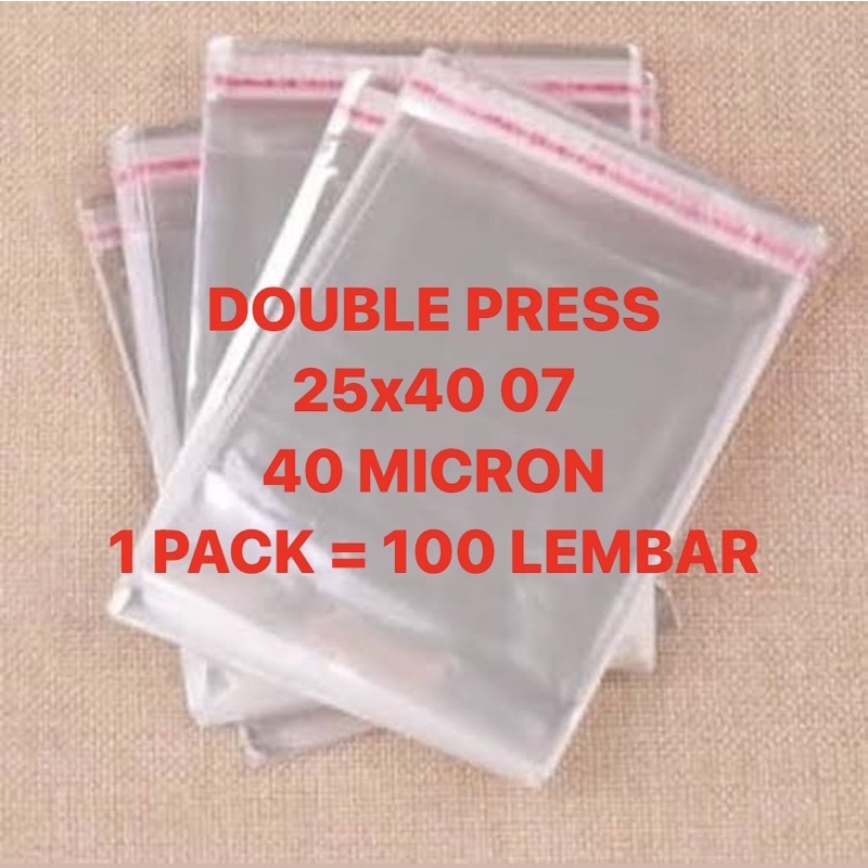 25x40 40 MICRON 100 PCS / PLASTIK OPP SEAL BAJU / PLASTIK KEMASAN BAJU