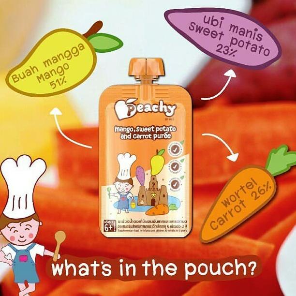 

[COD] Peachy Mango, Sweet Potato and Carrot Puree 110gr (6+ month) [COD]
