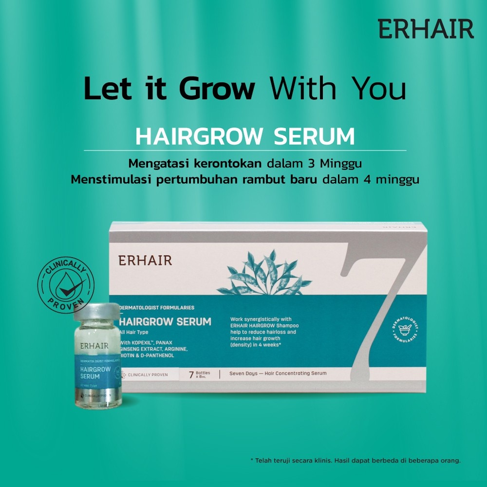 ERHAIR HairGrow Serum 7x8 ml - Serum Anti Rontok &amp; Penumbuh Rambut ~ ORIGINAL 100%