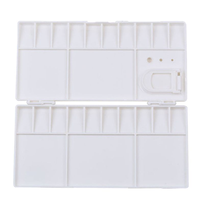 Mary Kotak Palet Cat Plastik Putih Cat Tray Watercolor Dengan 25kisi Flip Lipat A