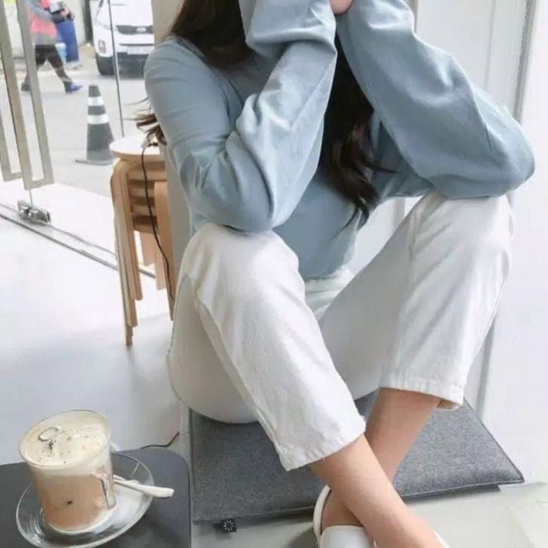 GFS BOYFRIEND PUTIH//CELANA BOYFRIEND PUTIH POLOS//CELANA WANITA
