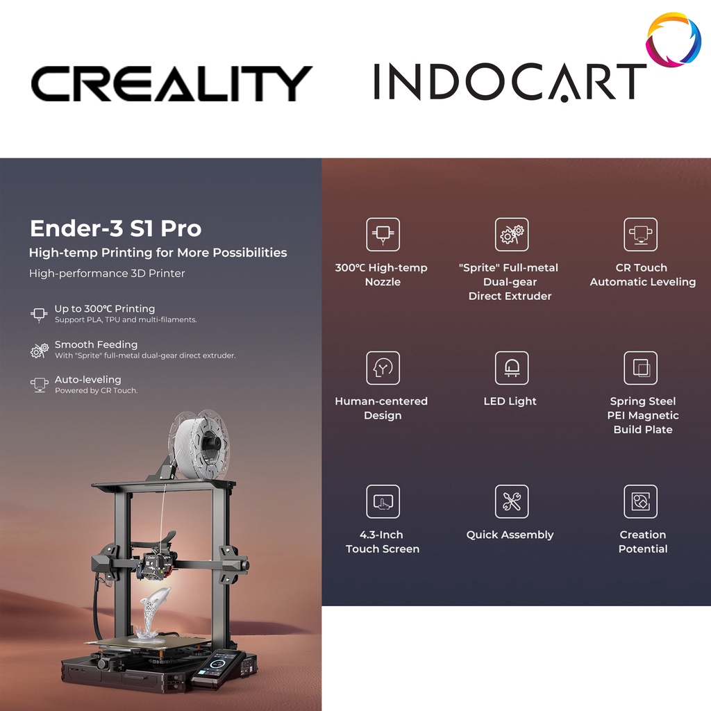 3D Printer Creality Ender 3 S1 PRO Versi Terbaru Garansi Resmi