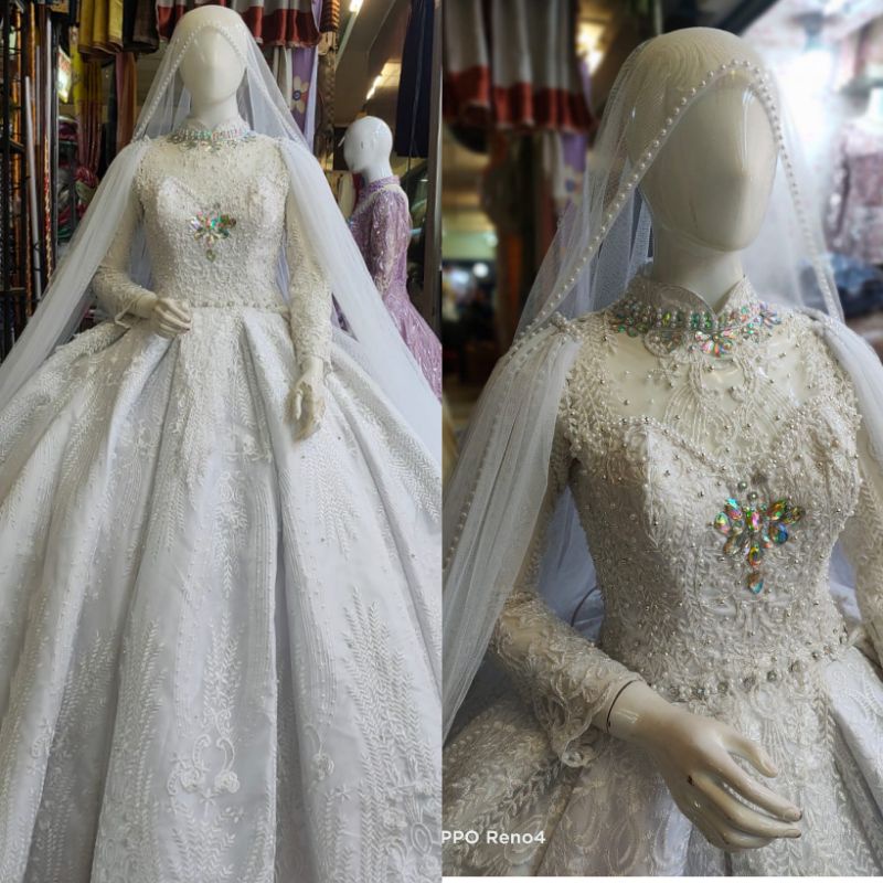 GAUN PENGANTIN BELIMBING MEWAH BEREKOR//GAUN WEDDING BARBIE BEREKOR FULL PAYET