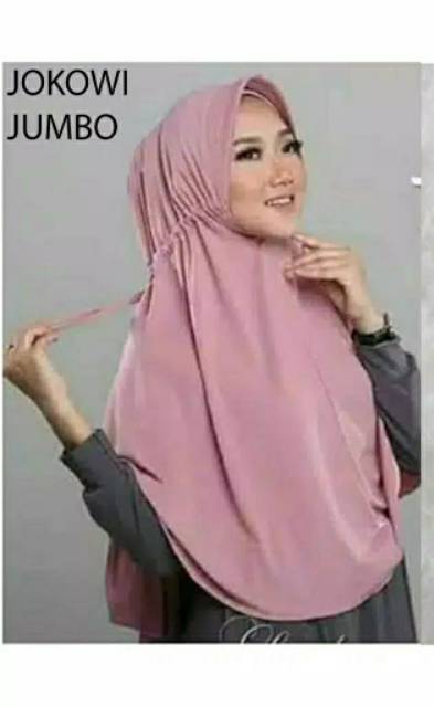 Jilbab Instan Serut Jumbo / Serut Polos Jokowi Jumbo Jersey Syari / Serut Adiba Jokowi Jumbo-5