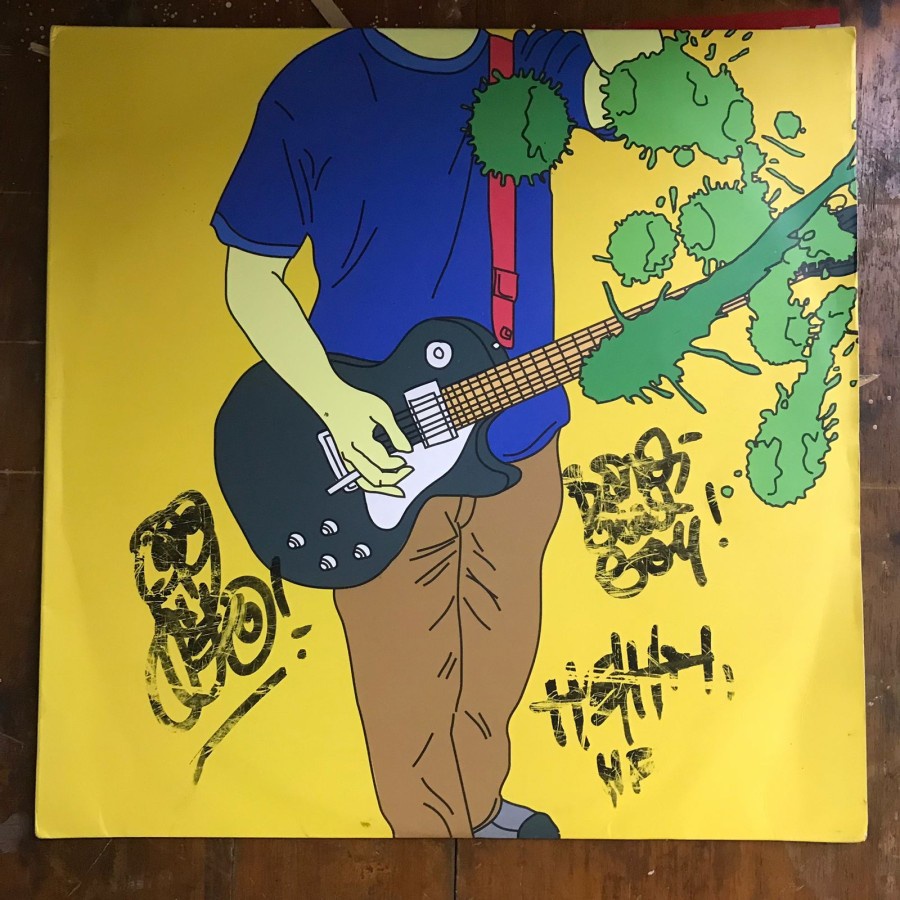 Vinyl Piringan Hitam Goodnight Electric - Love and Turbo Action SIGNED / dengan tanda tangan personi