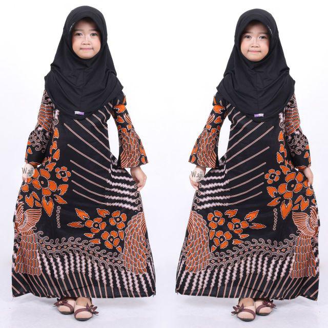 Batik couple keluarga sania ruffle ori ndoro jowi || Bisa Satuan-Gamis anak