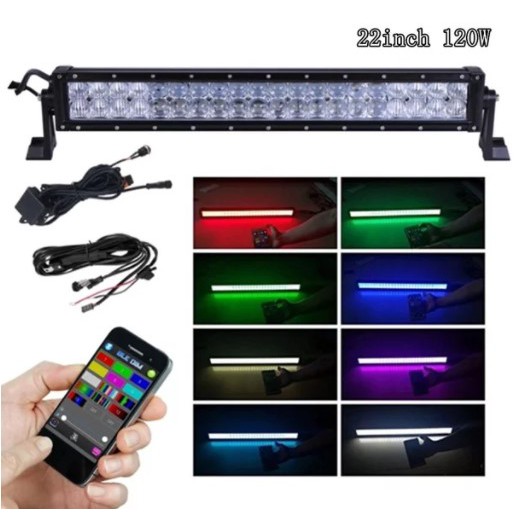 Lampu LED Bar RGB Offroad APP Bluetooth Strobo Multicolor 120W 180W 240W 300W LED Offroad RGB