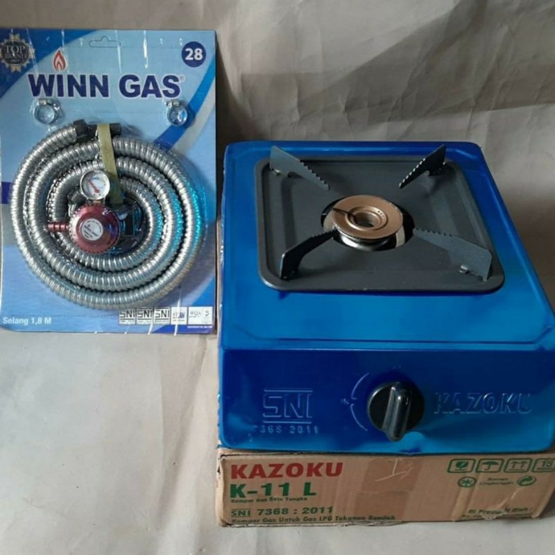 Kompor  1 TUNGKU Kazoku K- 11L , + Paket Selang gas Paket, Winn gas , Regulator