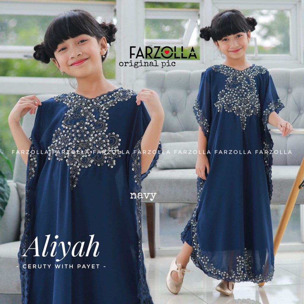 Kaftan Anak | Aliyah KIDS Bahan Ceruty With Payet Cornelli