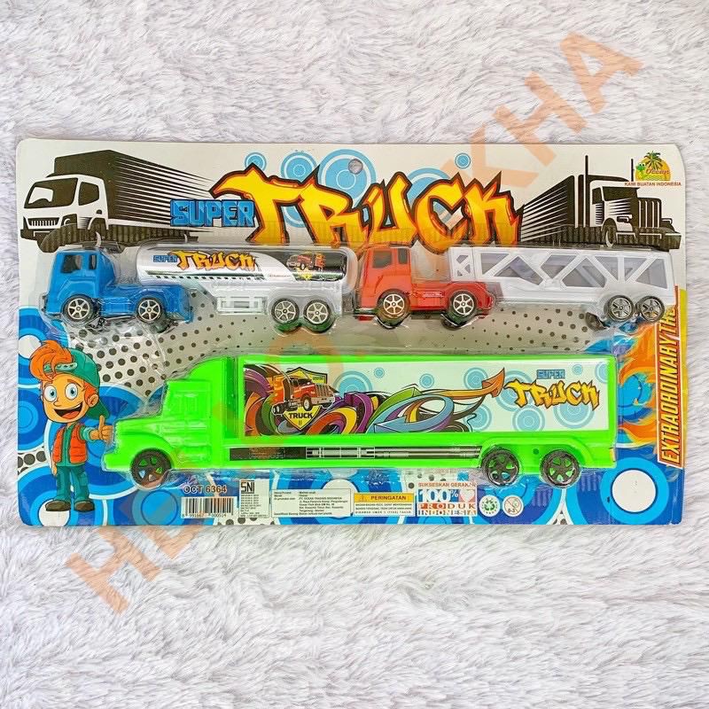 MAINAN OCT 6364 SUPER TRUCK ISI 3 / MAINAN TRUK BOX PANJANG