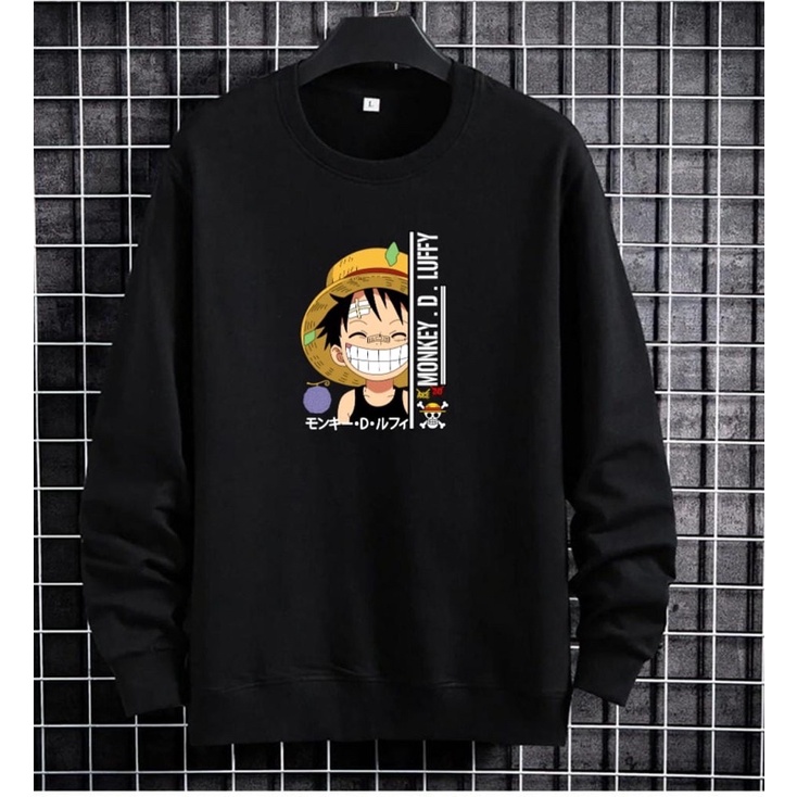 BAJU SWEATER LUFFY NYENGIR PRIA LENGAN PANJANG ATASAN COWOK SWETER PREMIUM