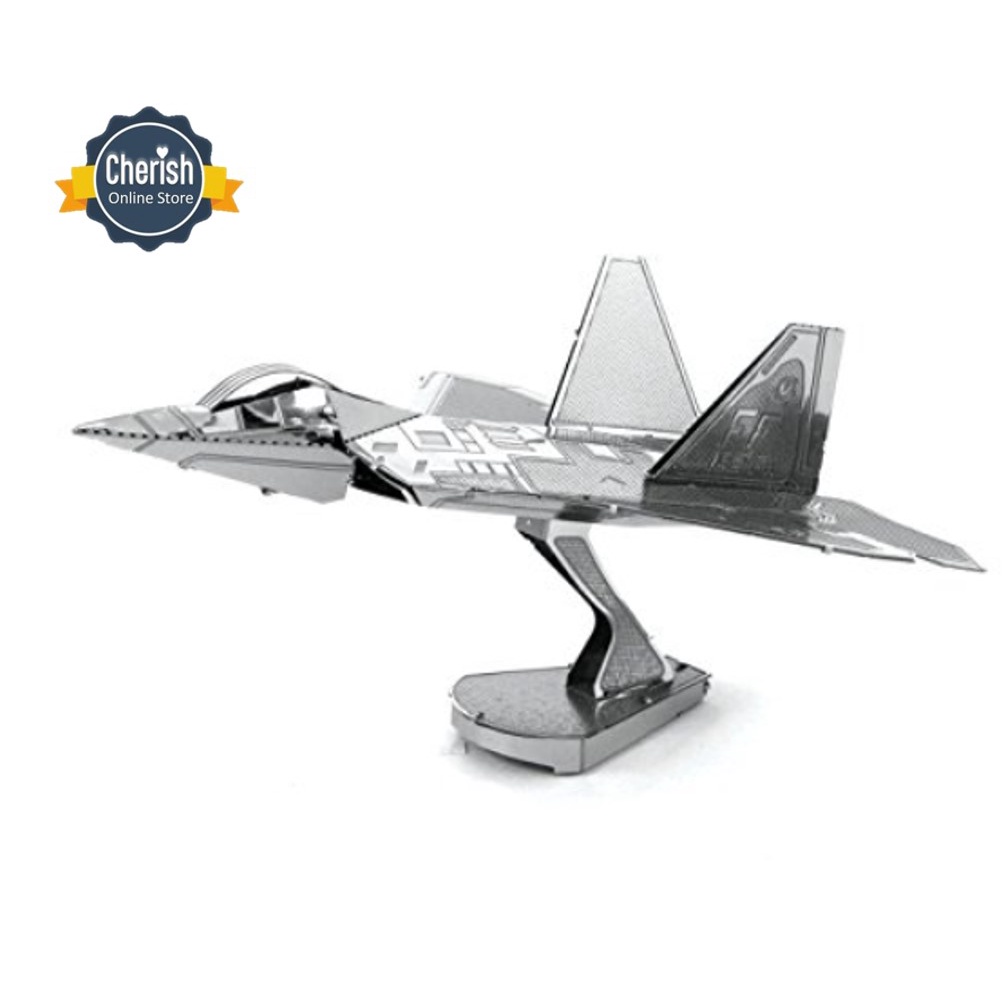 Puzzle Metal 3D Replika Pesawat F-22 RAPTOR Mainan DIY Koleksi MB-022