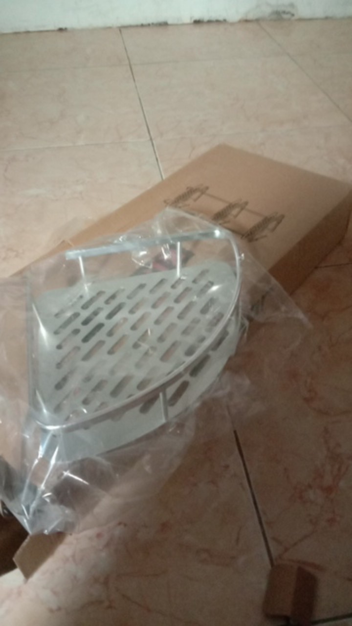 Rak Dinding Sudut Siku 3 Susun Toilet Wc Kamar Mandi Aluminium M48